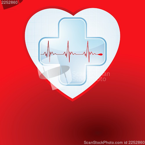 Image of Heart and heartbeat symbol. EPS 8