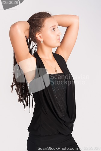 Image of beautiful woman with african braids