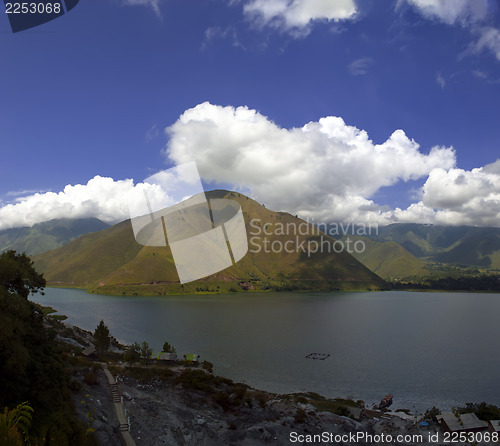 Image of Sulphur Springs Samosir Island. View to Sihotang.