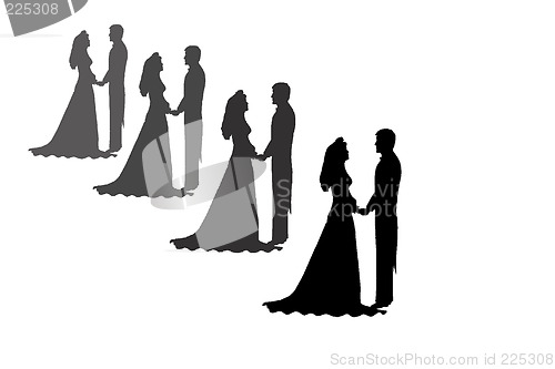 Image of bride and groom silhouettes