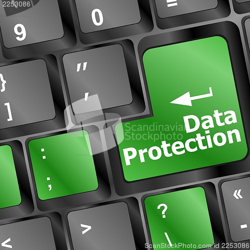 Image of data protection button on the keyboard