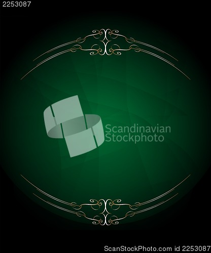 Image of Vintage seamless wallpaper in green with a gold ribbon and frame