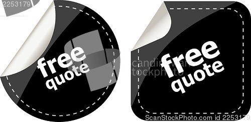 Image of Free quote glossy black reflected round button set