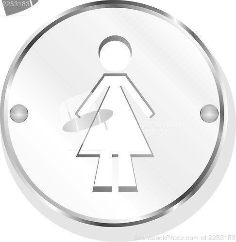 Image of woman metallic button