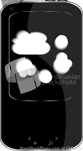 Image of Mobile phone with a abstract cloud on the screen