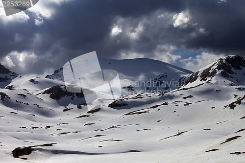 Image of Snowy mountains before storm