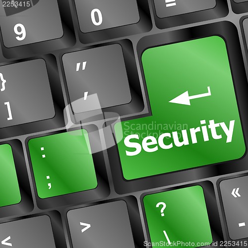 Image of security button on the computer keyboard