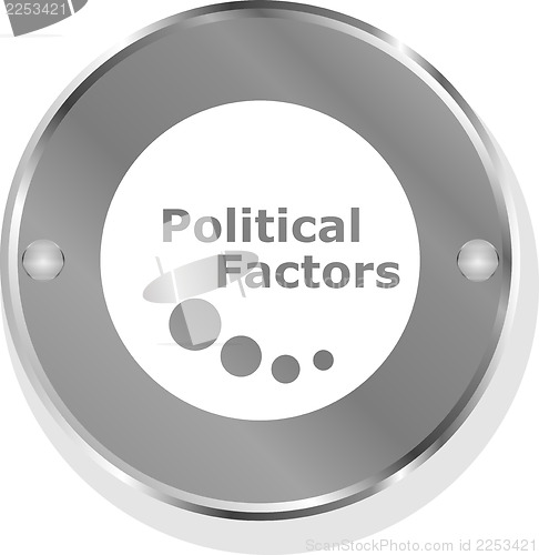 Image of political factors metallic button