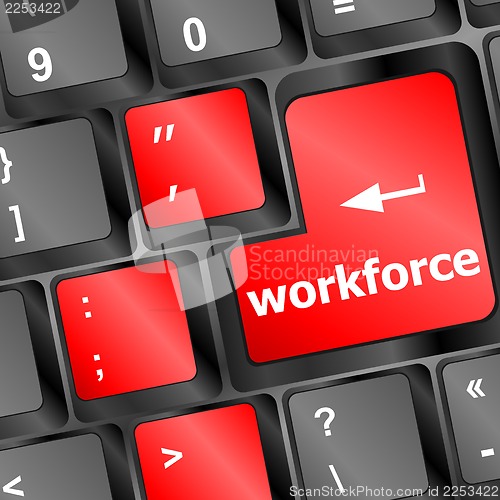 Image of Workforce key on keyboard - business concept