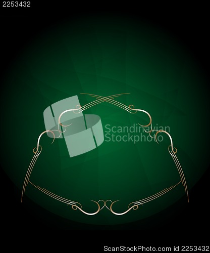 Image of Vintage green card with seamless ornament at background