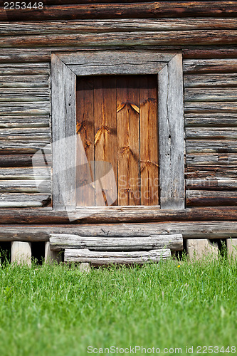 Image of Old wooden barn entrance
