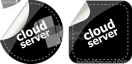 Image of Cloud server computing concept, stickers label tag