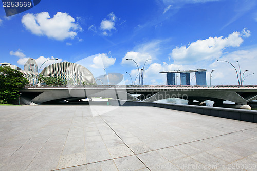 Image of Singapore business district with empty square
