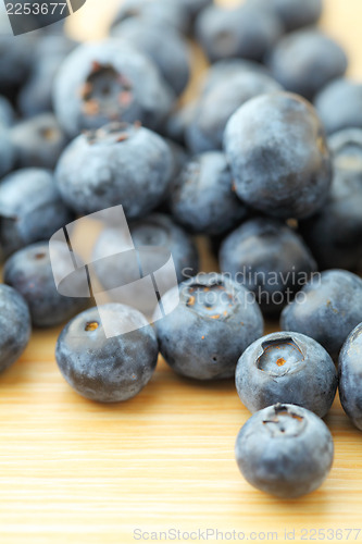 Image of Blueberry on the wooden table 