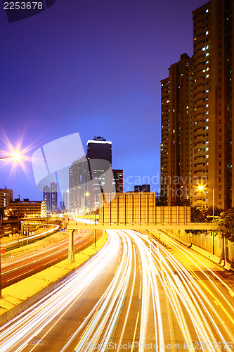 Image of Traffic on highway at night