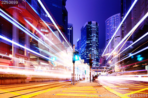 Image of Traffic in city at night