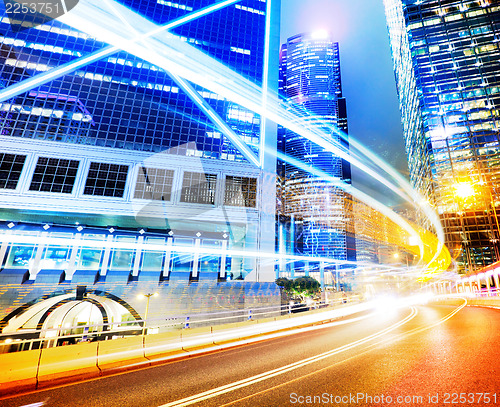 Image of Night traffic light trail