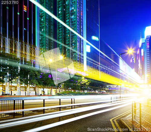 Image of Traffic in city at night