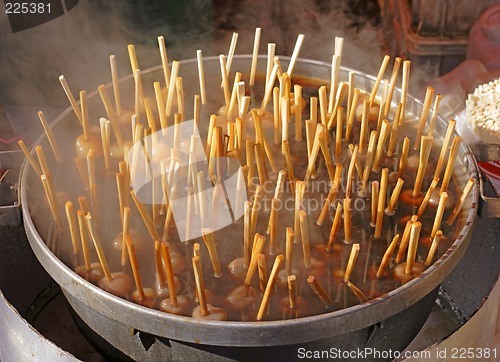 Image of Japanese rice balls boiling