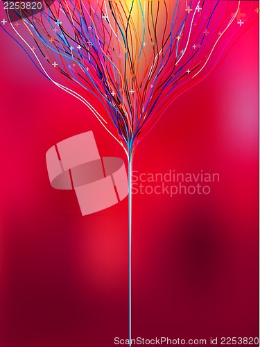Image of Colorful lines on dark blue background. EPS 10