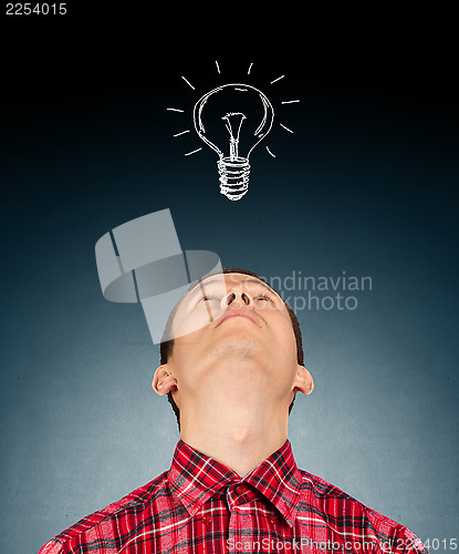 Image of Businessman Looking Upwards