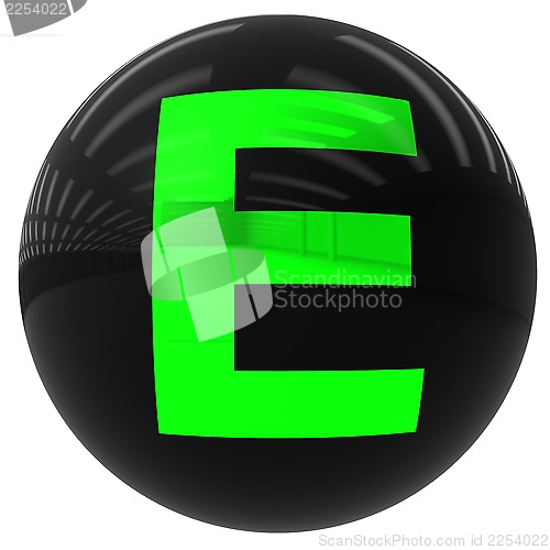 Image of ball with the letter E