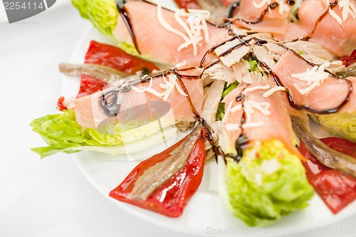 Image of food salmon anchovy salad