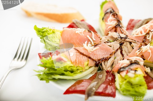 Image of food salmon anchovy salad