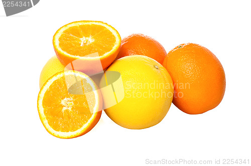 Image of Sliced oranges and grapefruits