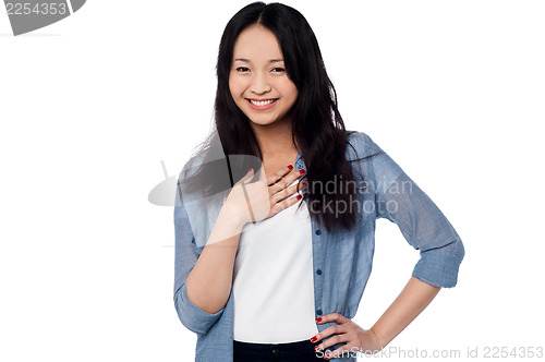 Image of Smiling portrait of an attractive asian model