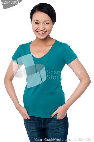 Image of Happy chinese girl, casual portrait