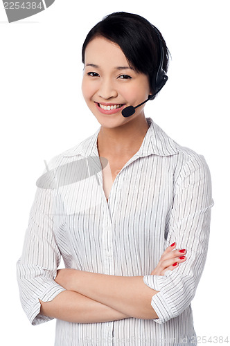 Image of Cute female call centre executive