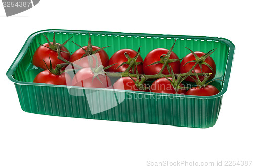 Image of Cherry tomatoes organized in basket