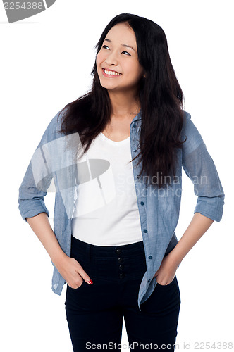 Image of Charming asian girl, casual portrait