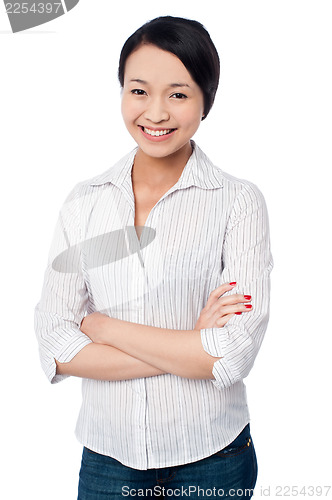 Image of Charming asian girl, casual portrait