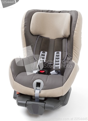 Image of booster seat for a car in light background