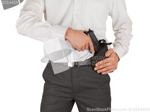 Image of Secret service agent with a gun