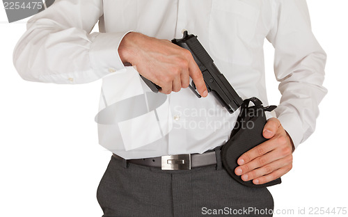 Image of Secret service agent with a gun