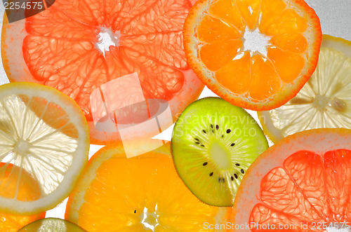Image of sliced ??fresh fruit for use background