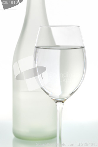 Image of glass and  bottle isolated