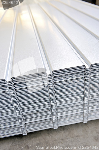 Image of wave corrugated steel sheet