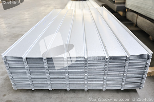 Image of wave corrugated steel sheet