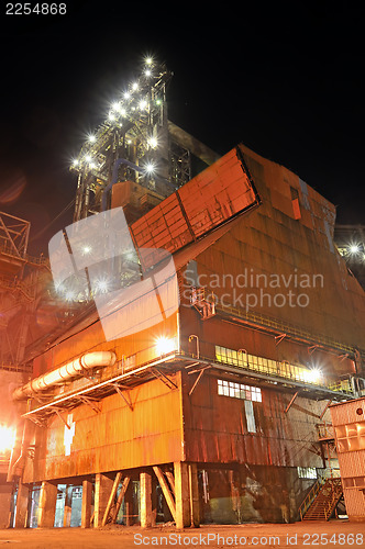 Image of steel industry at night