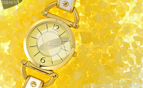 Image of women's luxury gold wrist watch