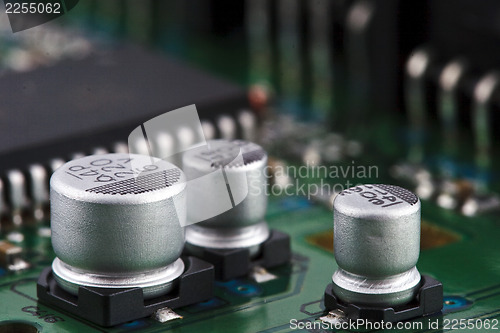 Image of Capacitors on circuit board