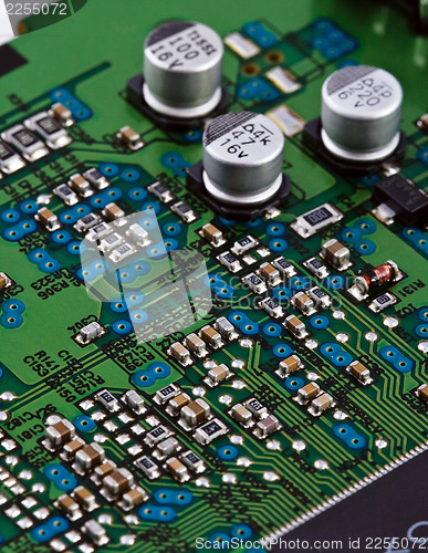 Image of Different electonic elements on circuit board