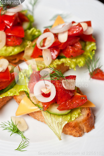 Image of Toast with vegetables