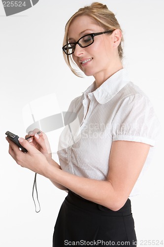 Image of Businesswoman with pda