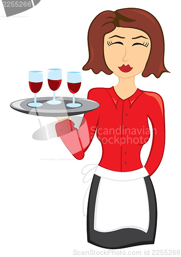 Image of Waitress with wine