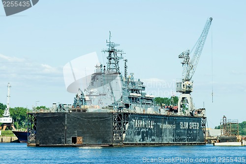 Image of ship in the dry dock